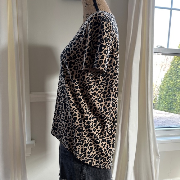 Zara high-low cotton T shirt | animal print - Picture 4 of 6